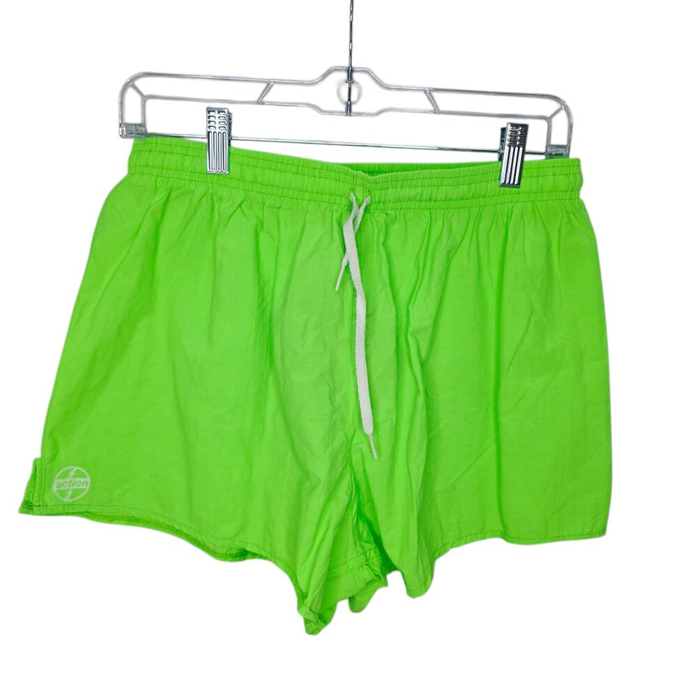 Vintage 90's Neon Green Athletic Nylon Shorts NWT Retro y2k Men's Large  USA